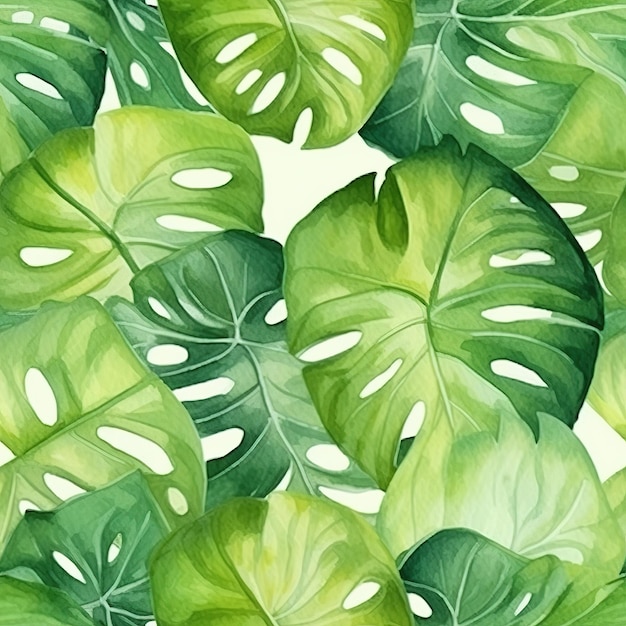 Carreaux à motif de feuilles de Monstera