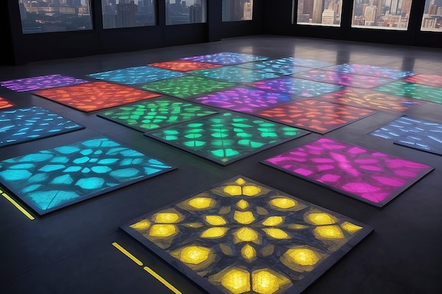 Des carreaux de sol LED interactifs avec des motifs lumineux personnalisables