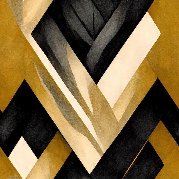 Carrelage d'inspiration Art déco en noir et or aux lignes épurées et aux formes géométriques