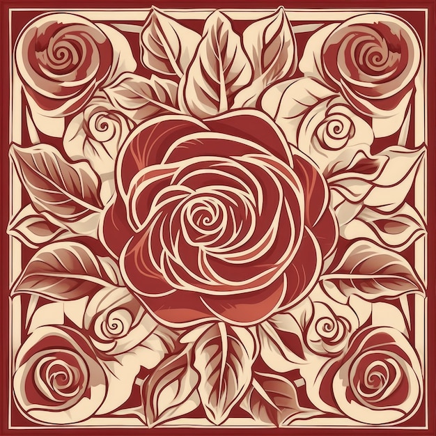 Carrelage motif fleur rose sans filigrane stylisé 500