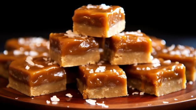 Photo carrés au caramel salé