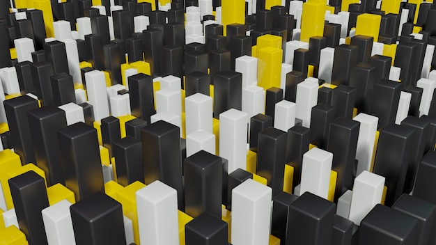 Carrés polychromes extrudés 3d abstrait paysage urbain