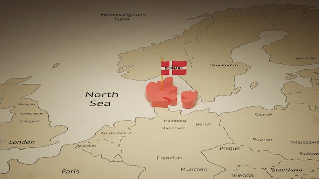 carte 3d célébrant le jour de l'indépendance du Danemark