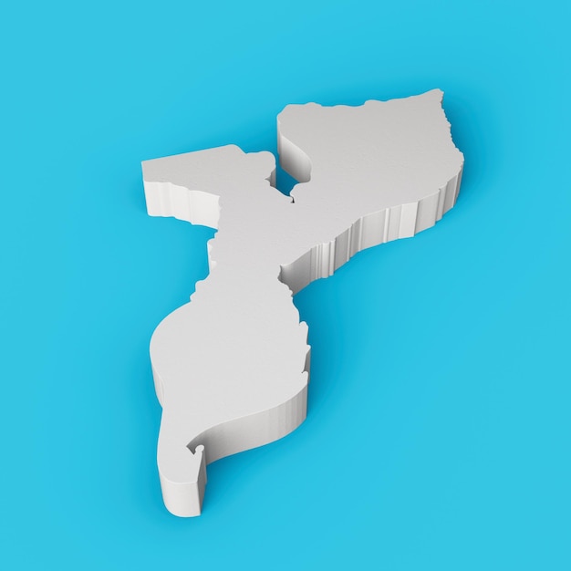 Carte 3D du Mozambique Géographie Cartographie et carte topologique Illustration 3D