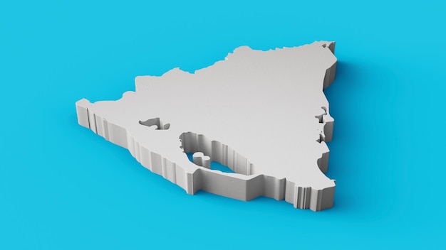 Carte 3D du Nicaragua Géographie Cartographie et carte topologique Illustration 3D