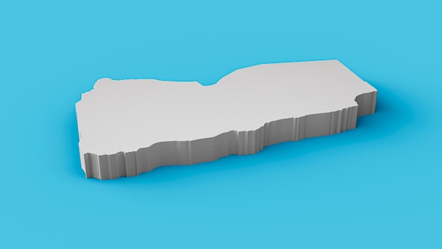 Carte 3D du Yémen Géographie Cartographie et topologie Illustration 3D de la surface bleue de la mer