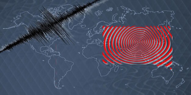 Photo carte de l'activité sismique du tremblement de terre du dakota du sud