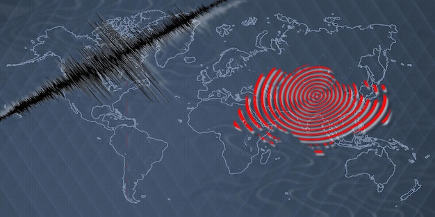 Photo carte de l'activité sismique du tremblement de terre à singapour