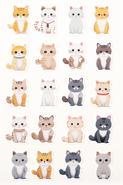 Une carte d'affichage de chat mignon pour enfants