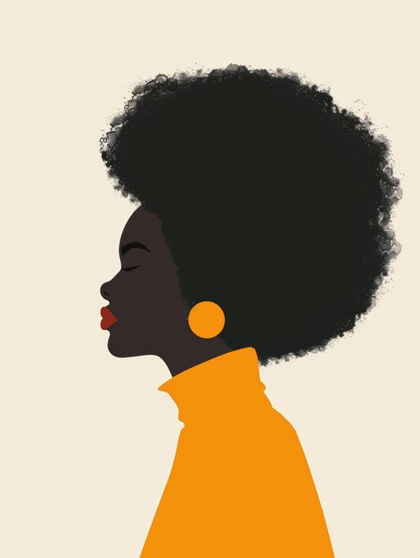 Photo carte d'affirmation avec illustration d'une femme afro-hairée ia générative