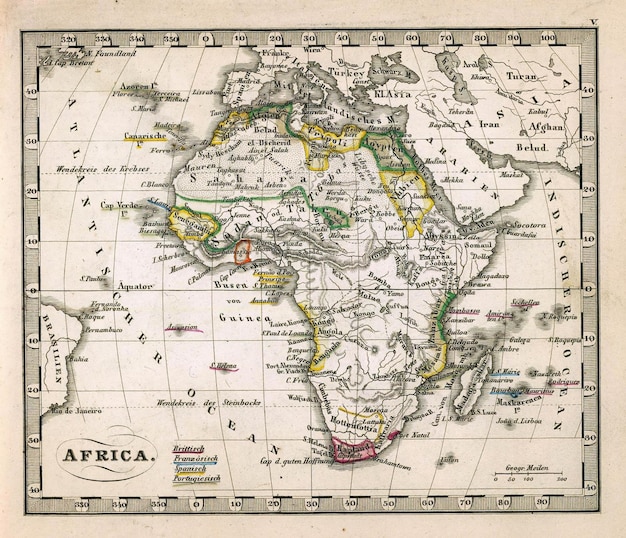 Photo carte de l'afrique 1874 atlas gotha justus perthes
