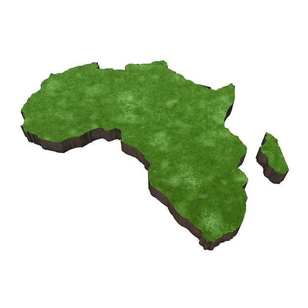 Carte de l'afrique avec rendu d'herbe et de sol