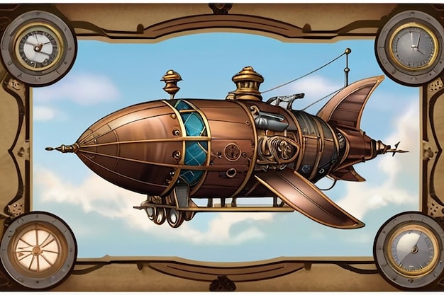 La carte d'anniversaire du Steampunk Airship