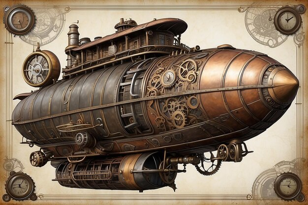 La carte d'anniversaire du Steampunk Airship