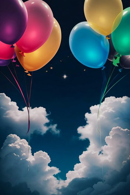 Carte d'anniversaire avec fond de ballons pour le texte