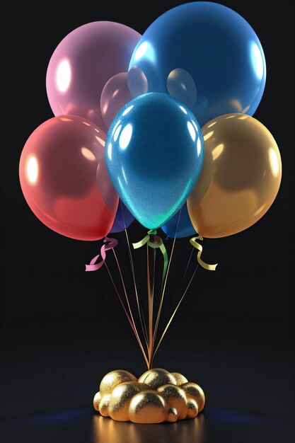 Carte d'anniversaire avec fond de ballons pour le texte