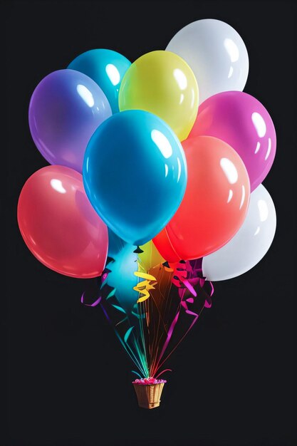 Carte d'anniversaire avec fond de ballons pour le texte