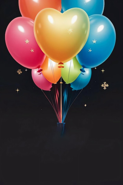 Carte d'anniversaire avec fond de ballons pour le texte