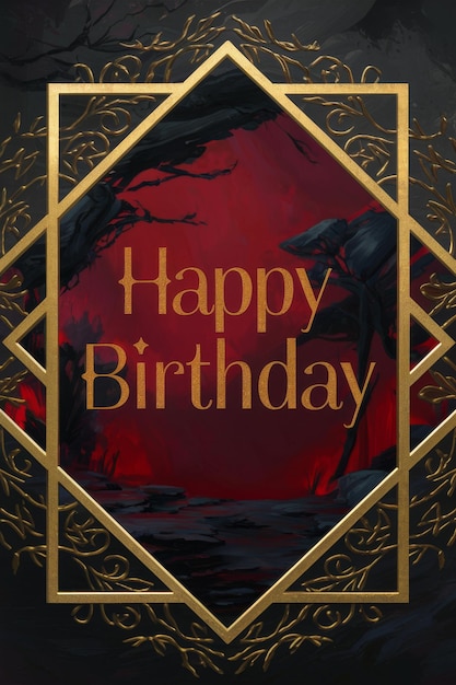 Carte d'anniversaire sur fond rouge