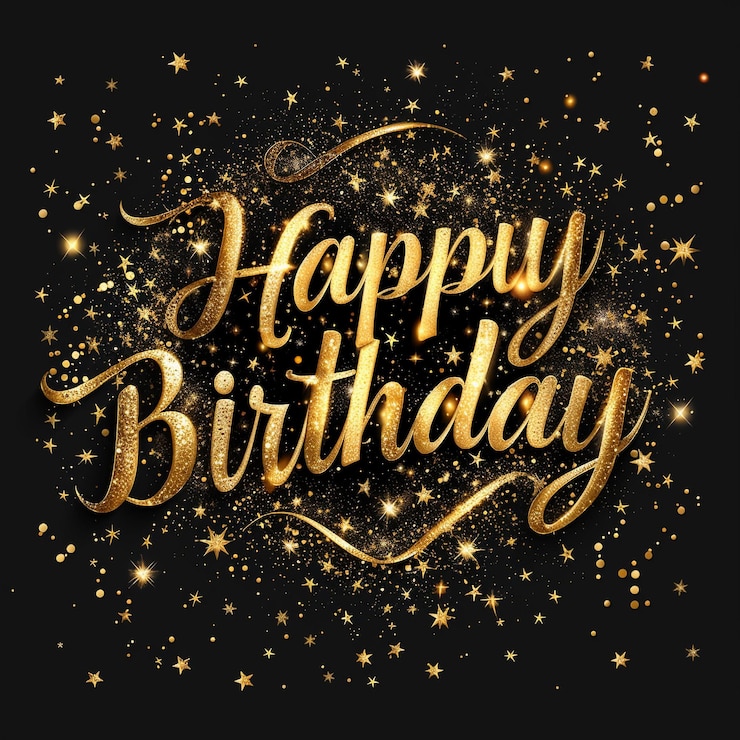 Photo une carte d'anniversaire avec des paillettes d'or et un fond doré
