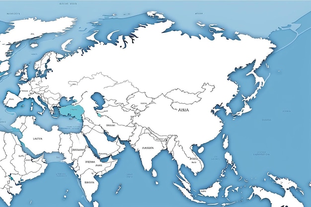 Photo une carte blanche gratuite de l'asie