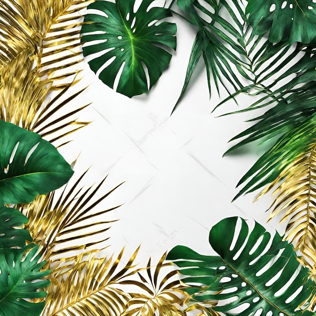 Carte cadeau avec des feuilles tropicales