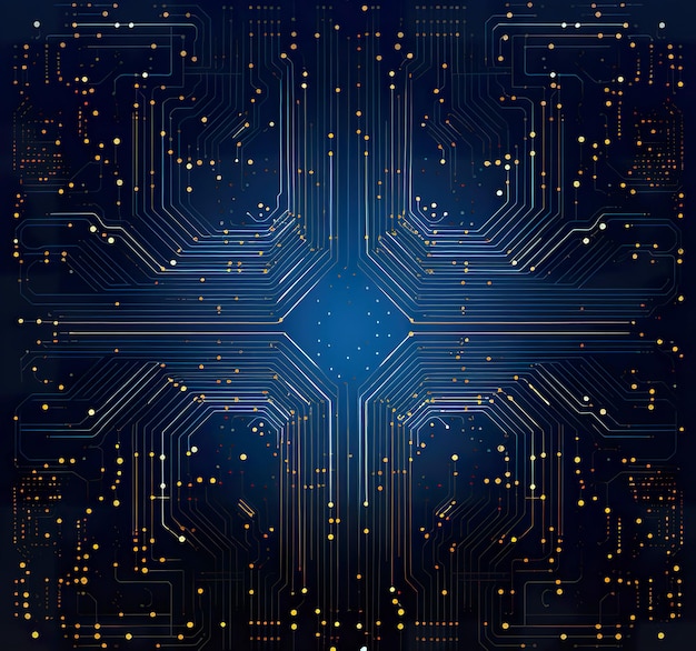 carte de circuit imprimé de technologie bleue sur le fond sombre
