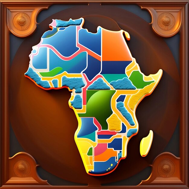 Photo une carte colorée de l'afrique avec le mot afrique dessus.