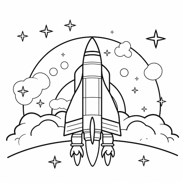 Carte à colorier Kawaii de l'espace pour enfants