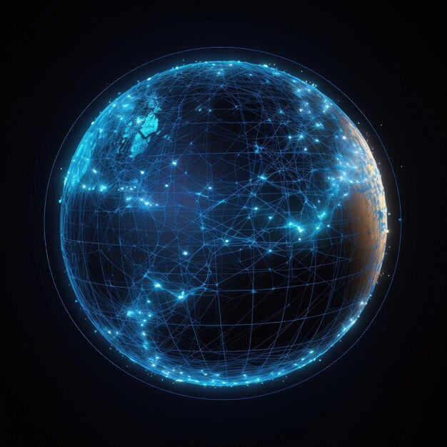 carte de la communauté mondiale numérique carte mondiale concept numérique