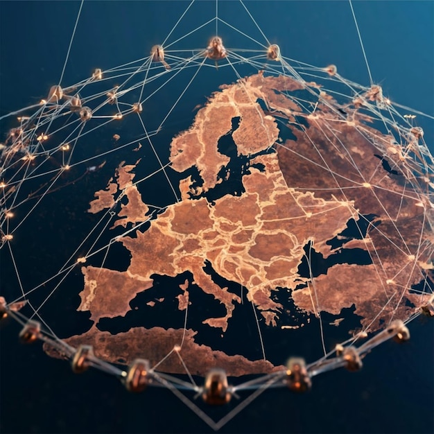 Carte conceptuelle illustrant l'Europe occidentale