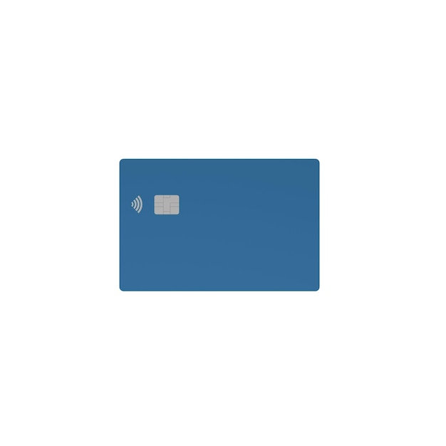 Carte de crédit avec puce NFC sur fond blanc Carte de débit vierge bleu rendu 3d illustration 3d