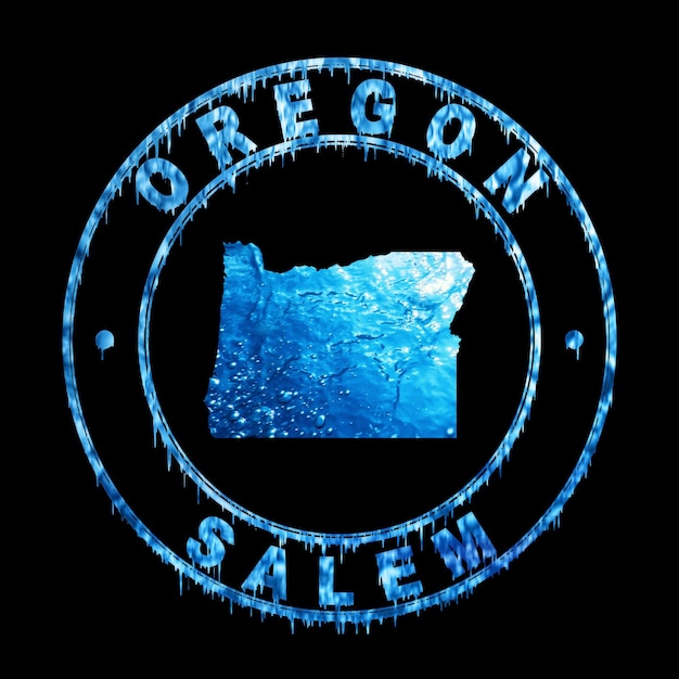 Photo carte du concept de l'eau de l'oregon