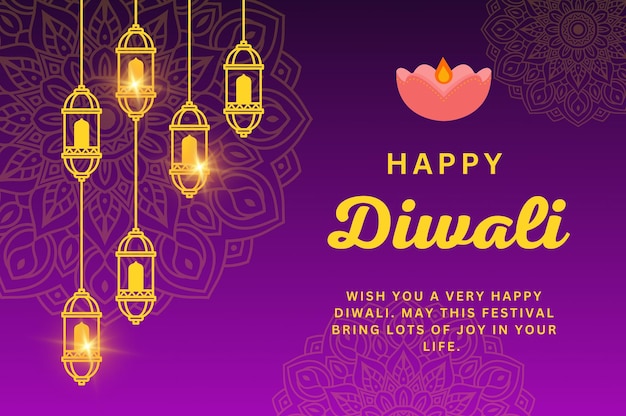 La carte du festival de Diwali Le design de la carte du festival du Diwali