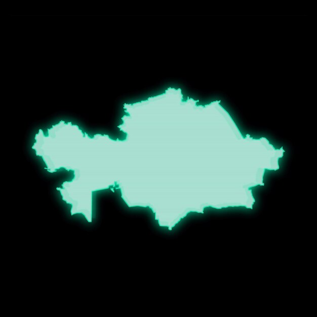 Carte du Kazakhstan vieil ordinateur vert