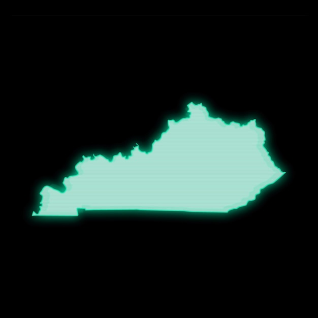 Carte du Kentucky vieil ordinateur vert