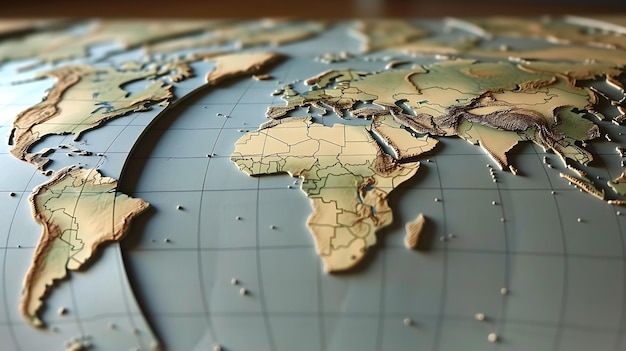 Une carte du monde 3D incroyablement détaillée vous pouvez voir tous les continents et les pays les couleurs sont très réalistes c'est comme regarder un vrai globe