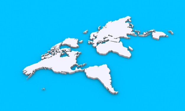 carte du monde en 3D