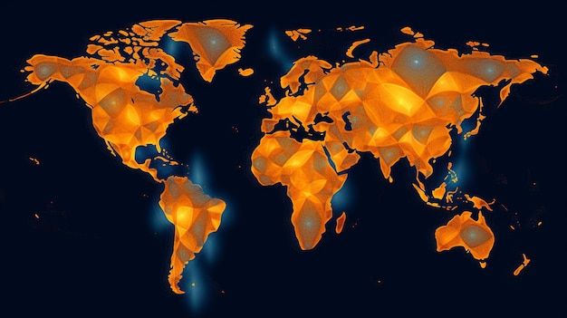 La carte du monde affiche les continents représentant les principales masses continentales et régions géographiques du monde entier Generative Ai