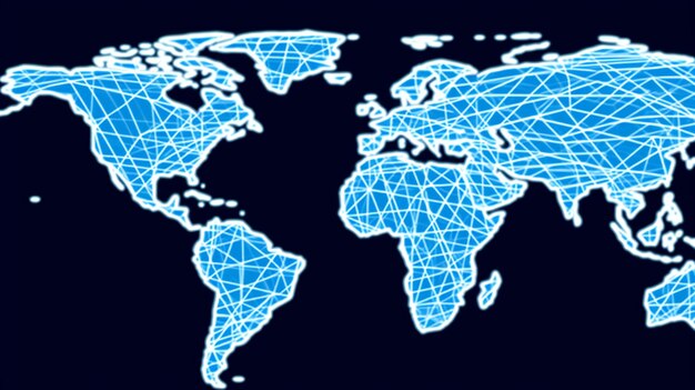 Une carte du monde avec une carte du monde dessus.