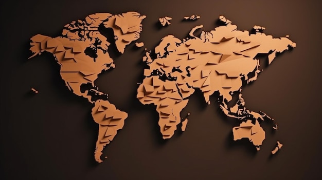 Carte du monde des cartons Expédition logistique mondiale et entreprise de livraison dans le monde entier