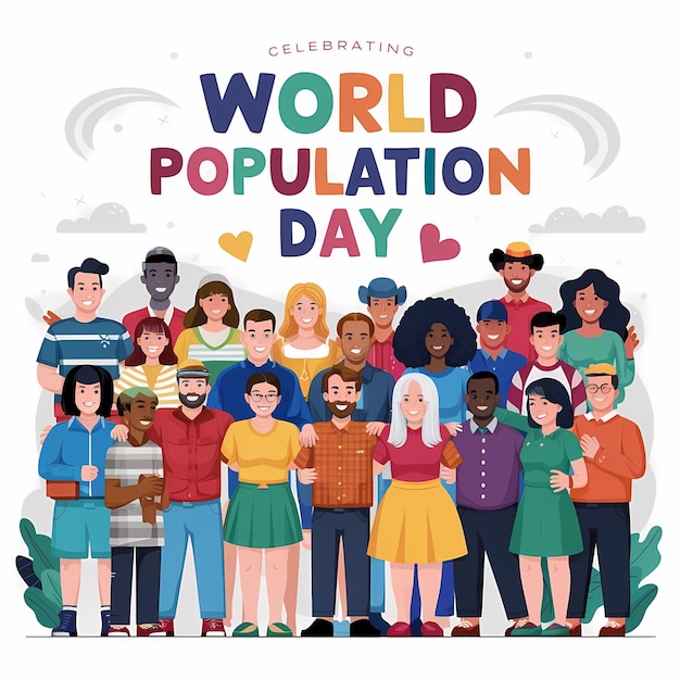carte du monde composée de beaucoup de gens la journée mondiale de la population