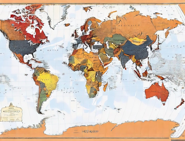 Une carte du monde avec la date de 2011.