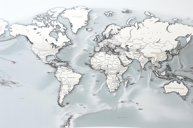 Carte du monde sur un fond gris Illustration vectorielle Eps 10