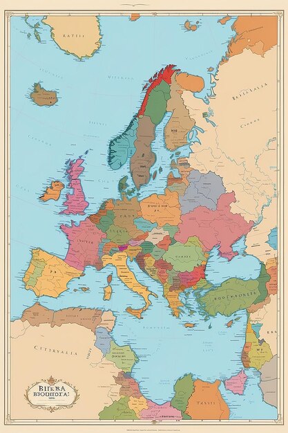 Carte du monde avec les frontières des pays