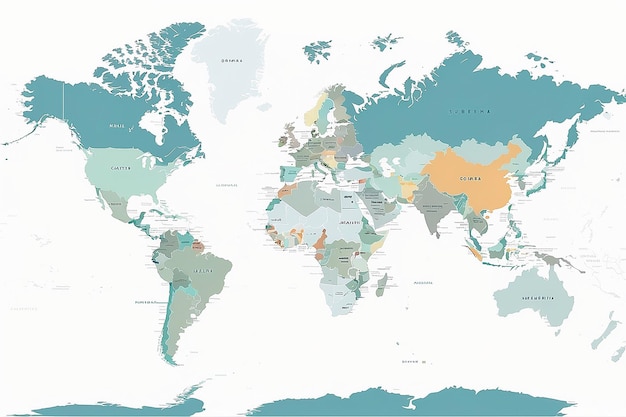 Carte du monde avec les frontières des pays