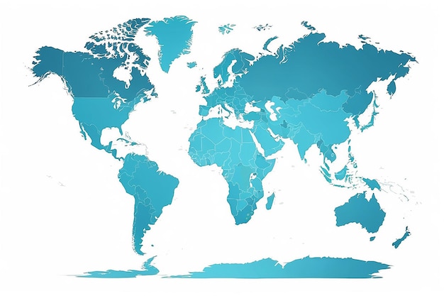 Carte du monde graphique de soutien mondial du continent