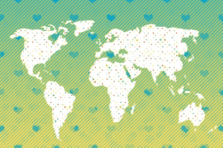 Photo carte du monde grossièrement décrite affiche de la carte de la terre du monde carte de la planète avec illustration de motif abstrait de surface de texture voyage dans le monde entier carte silhouette toile de fond