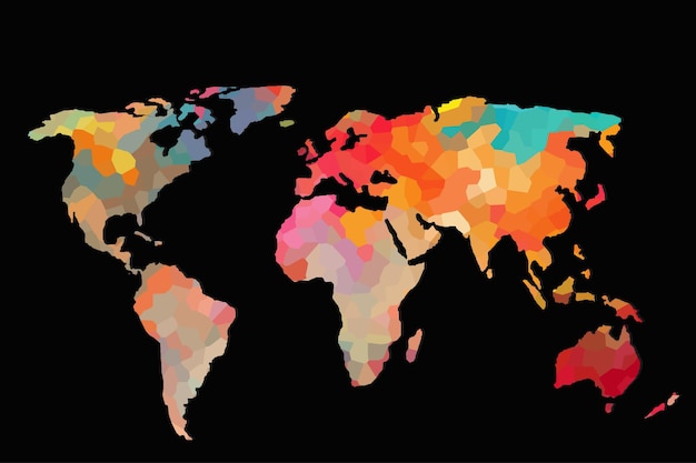 Carte du monde grossièrement esquissée en tant que concepts commerciaux mondiaux