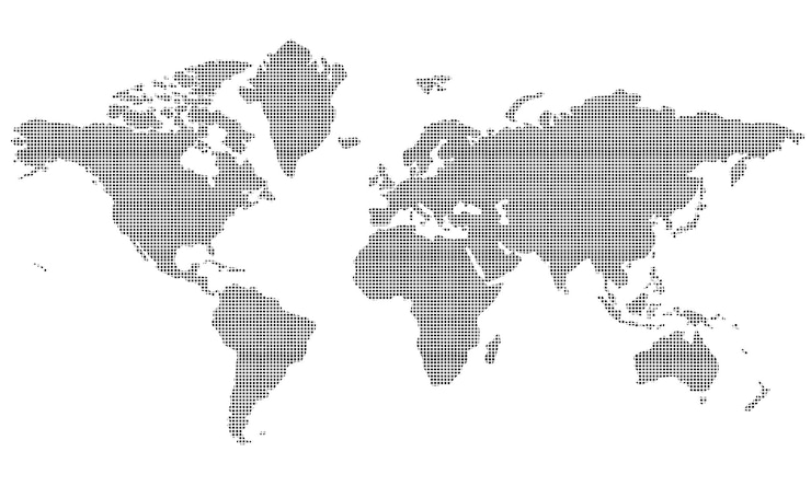 Photo carte du monde isolée sur fond blanc
